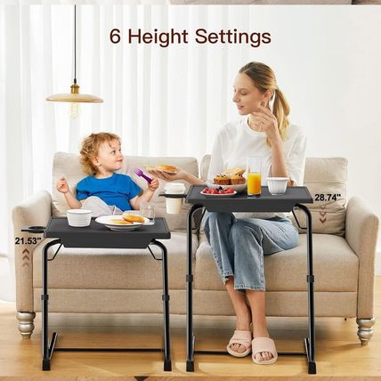 Adjustable TV Tray Table - TV Dinner Tray on Bed & Sofa, Comfortable Folding Tab