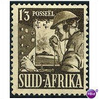 South Africa 1943 SG94 1s Olive Brown Mounted Mint