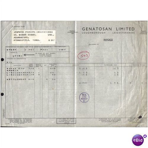 GENATOSAN LTD,LOUGHBOROUGH,LEI CESTERSHIRE,20NOV195 7