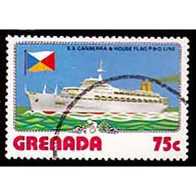 Grenada 1976 - Ships - 1 x 75c Used Stamp