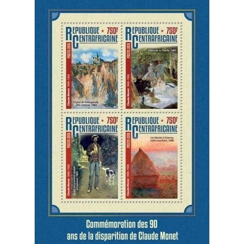 CENTRAL AFRICA 2016 SHEET MNH CLAUDE MONET ART PAINTINGS ARTE PINTURAS 2
