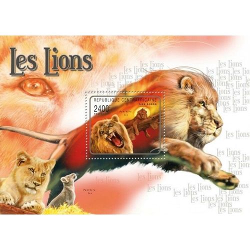 CENTRAL AFRICA 2011 SHEET MNH LIONS WILD CATS WILD CATS FELINS WILDLIFE 1A