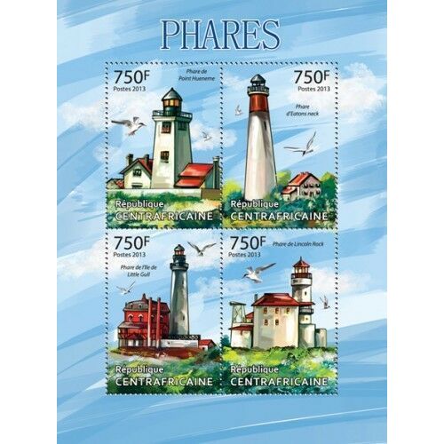 CENTRAL AFRICA 2013 SHEET MNH LIGHTHOUSES FAROS PHARES LEUCHTTURMEN FAROIS FARI