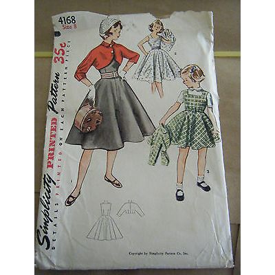 Vintage Simplicity 4168 Girl's Jumper, Dress & Bolero Pattern - Size 8 Bust 26