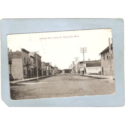 MN Paynesville Postcard Looking West James St Street Scene state_box5~103