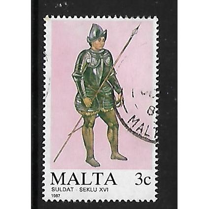 MALTA 1987 MALTESE UNIFORMS 3c 16th CENT PIKEMAN SG 802 FINE USED
