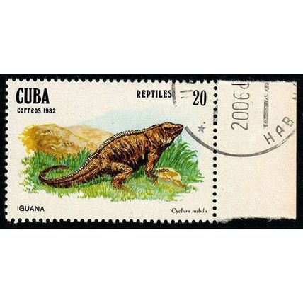 Cuba 1982 Reptiles 20c Used Stamp.