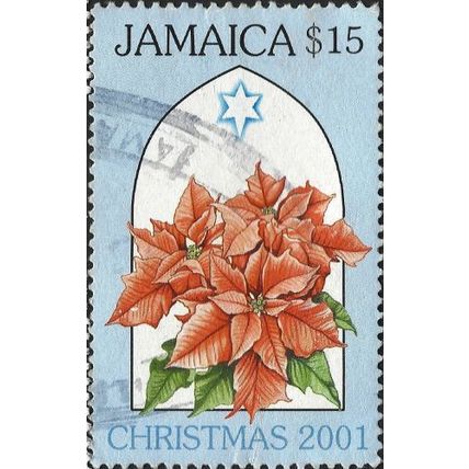 JAMAICA, CHRISTMAS, Poinsettia, blue 2001, $15, #2