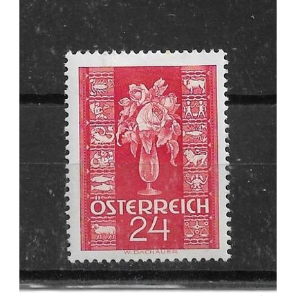 Austria.SG825 24g Nosegay and Signs of the Zodiac (Red).Mounted Mint.Aug22