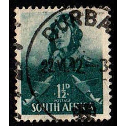 South Africa 1941 War Effort 1 1/2d Used Stamp