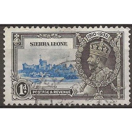 Sierra Leone 1935 SG181 1d Ultramarine & Grey Silver Jubilee Fine Used .