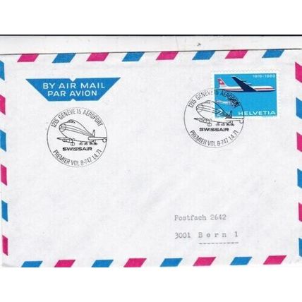 Switzerland 1971 Swissair FF B-747 to Kennedy NY FDC Geneva Airport Cancel VGC