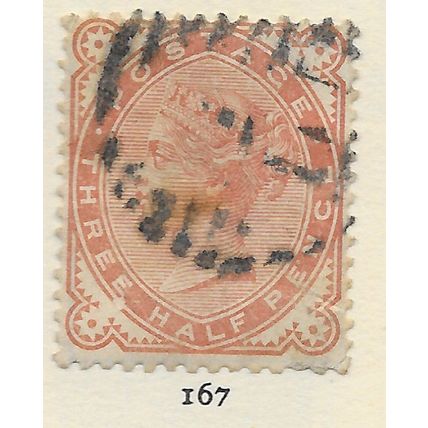 1.5d VENETIAN RED QV GB 1880 USED CLASSIC SG167 167 SG