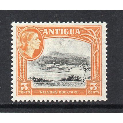 Antigua - 1953-62 - 3c Black & Orange-Yellow (sg123) Mint Hinged