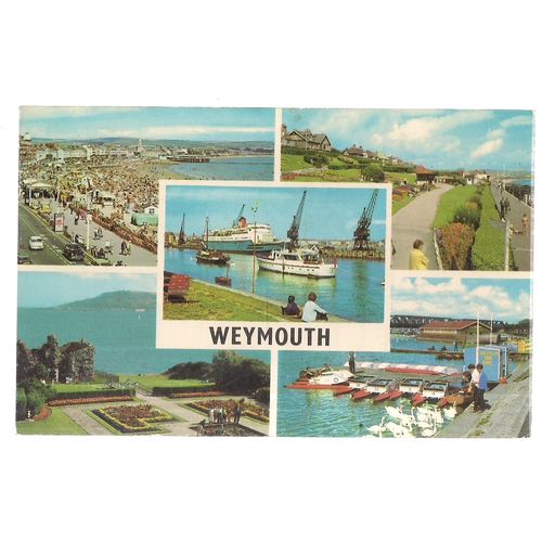 WEYMOUTH, DORSET. multiview used vintage postcard 1972 postmark =