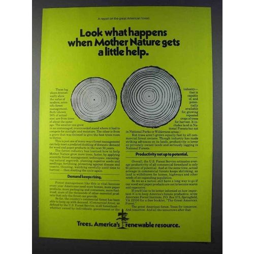 1980 American Forest Institute Ad - Mother Nature Help