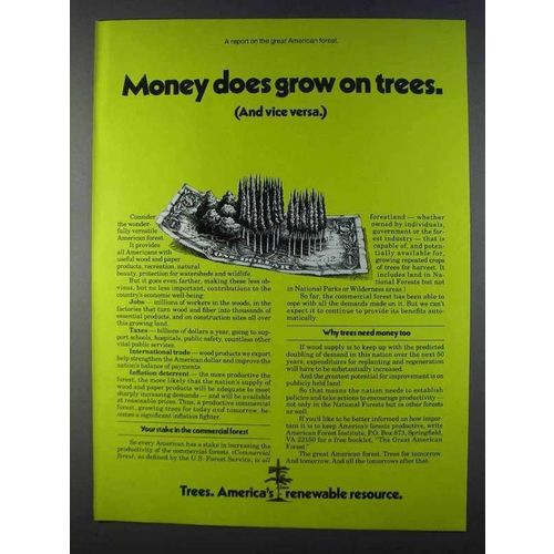 1980 American Forest Institute Ad - Money Grow On Trees