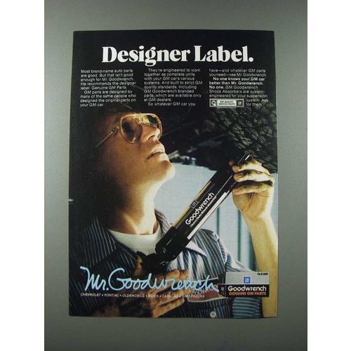 1986 General Motors GM Mr. Goodwrench Ad - Designer Label