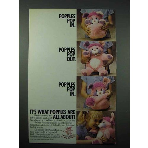 1987 Mattel Popples Toy Ad - Pink Party Popple