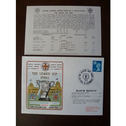 1976 Manchester City v Newcastle Dawn Football Cover No9 stamps Special Event