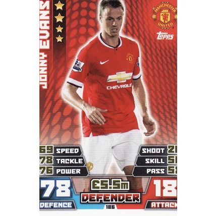 Match Attax 2014/2015 186 Jonny Evans Manchester United