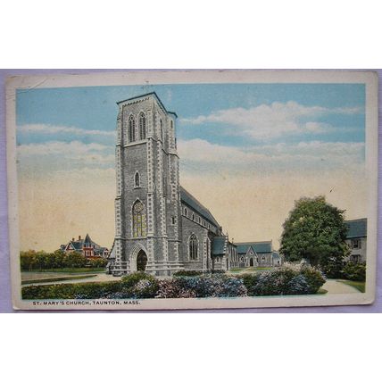 vintage postcard St Marys Church, Taunton, Mass. U.S.A.