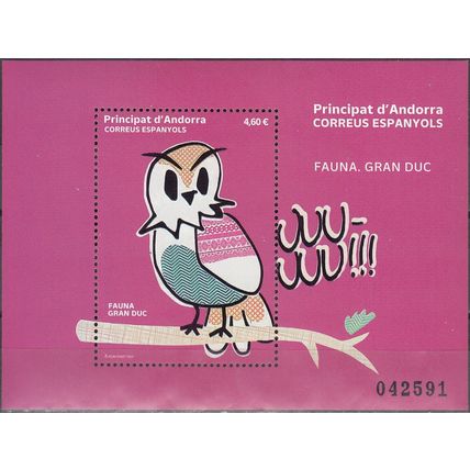 Andorra Español 2022 Bloc Feuillet Le Hibou grand-duc Neuf **