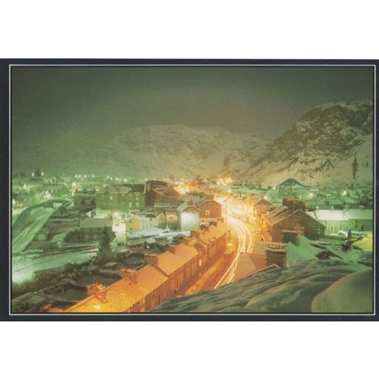 Blaenau Fiestiniog By Night Illuminations Welsh 1970s Postcard