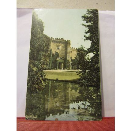 HERTFORD CASTLE used antique postcard c. 1908 Rush & Warwick =