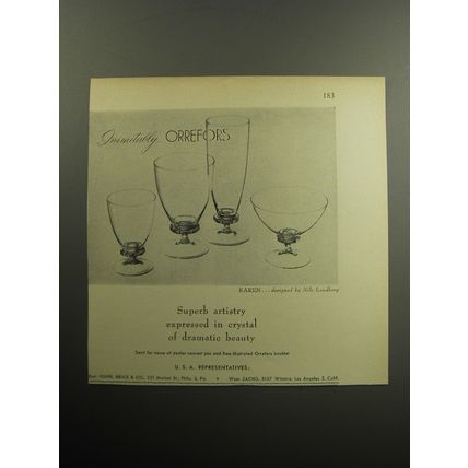 1957 Orrefors Advertisement - Karen Glasses by Nile Landberg