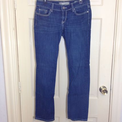 BKE Womens Culture Straight Leg Embellished Distressed Tag Sz 30R, Actual 30x31