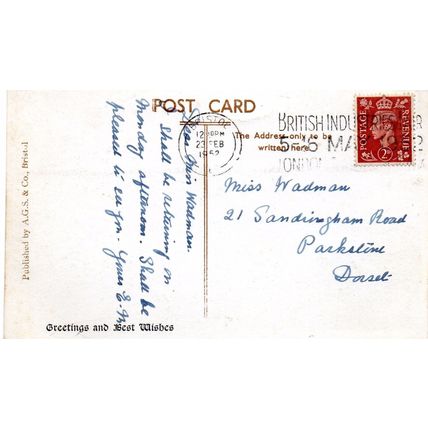 Clifton Suspension Bridge - Bristol - 1952 Postcard (259)