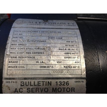 ALLEN BRADLEY 1326AB-B2E-11-3396C,1326 AC SERVO MOTOR,230V,3PH 126874 1326,AQ