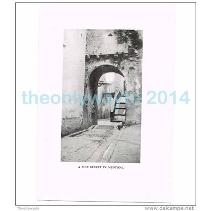 MENTONE, A SIDE STREET, FRANCE, PHOTO BOOK ILLUSTRATION, 1921