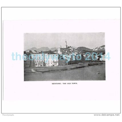 MENTONE, THE OLD TOWN, FRANCE, PHOTO BOOK ILLUSTRATION, 1921