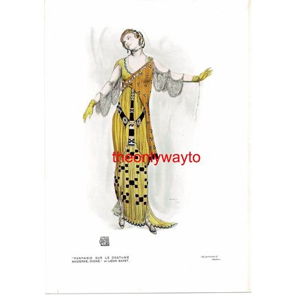 Fantaisie Sur Le Costume Moderne Dione, Bakst, Book Illustration (Print), 1913