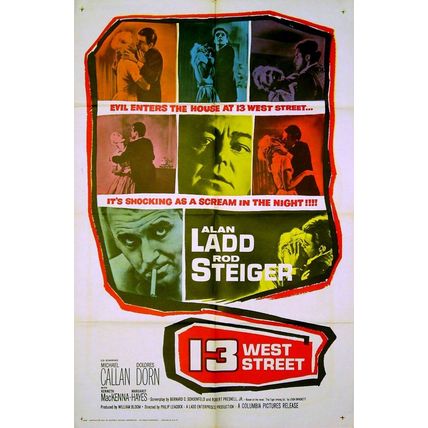 13 WEST STREET 1962 Alan Ladd, Rod Steiger, Michael Callan US 1-SHEET POSTER