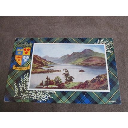 Clan Gordon Tartan Postcard - Loch Lomond - A1610 / Artist