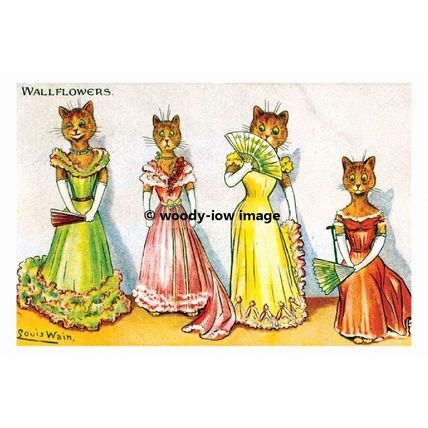 rp02789 - Louis Wain Cats - Wallflowers - print 6x4