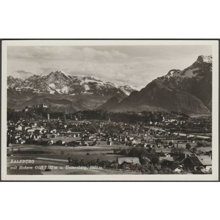 Salzburg mit Hohem Göll und Untersberg, c.1930s - Cosy-Verlag Foto-AK