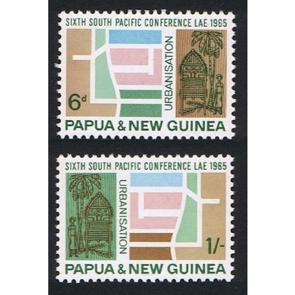 Papua NG Polynesian Art Sixth South Pacific Conference 2v 1965 MNH SG#77-78