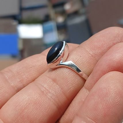 Minimalist Black Onyx silver Ring, Sterling Silver Ring, Gift, black Onyx Gem