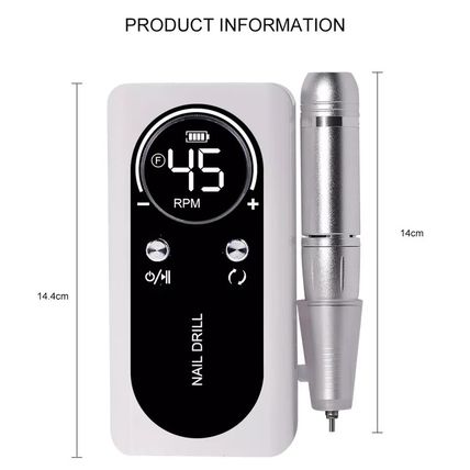 45000 RPM Nail Drill Device Rechargeable Electric Nail File Machine for Nail Art