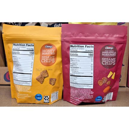 Clancy's Sesame Chips Honey Roasted & Pineapple Habanero 7oz 198g (2 Bags)