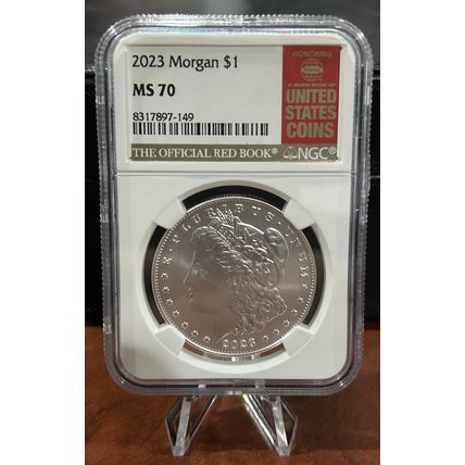 Highly Collectible 2023 Morgan Silver Dollar NGC MS70 The Official Red Book