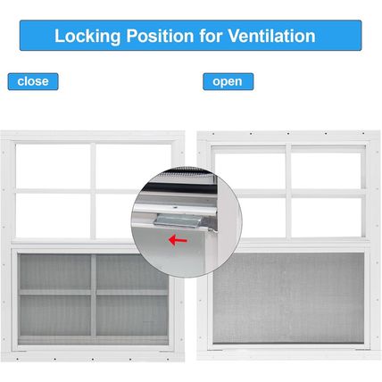 Neatiease 2 Pack Shed Window, 24" X 36" Flush Mount Window with Tempered Glass a