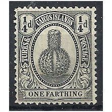 Turks Islands 1920 SG162 1/4d Black Mounted Mint .. .