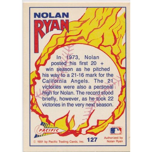 1991 Pacific Nolan Ryan Texas Express Series 2 #127 20 Win Season