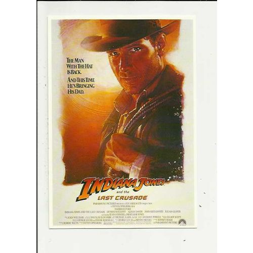 INDIANA JONES AND THE LAST CRUSADE Harrison Ford Poster Art Postcard (P578)