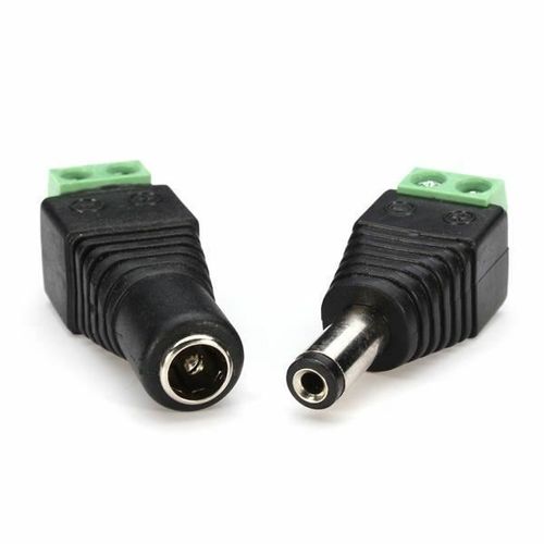 1-Pair - 1x Male + 1x Female 2.1 x 5.5mm 12VDC Plug Power Jack Connector